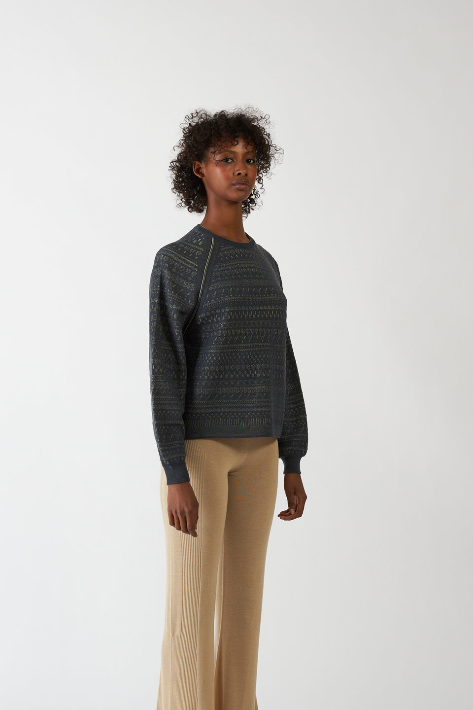 DARK GREY/LIME VISMA SWEATER