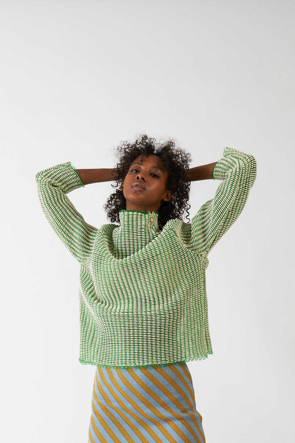NATURAL GREEN AXENT SWEATER